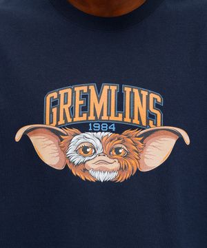 camiseta masculina de algodão gremlins azul