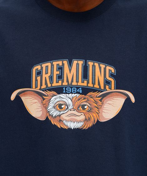 camiseta masculina de algodão gremlins azul