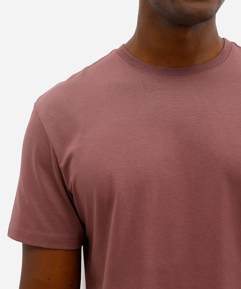 camiseta masculina de algodão pima manga curta roxa