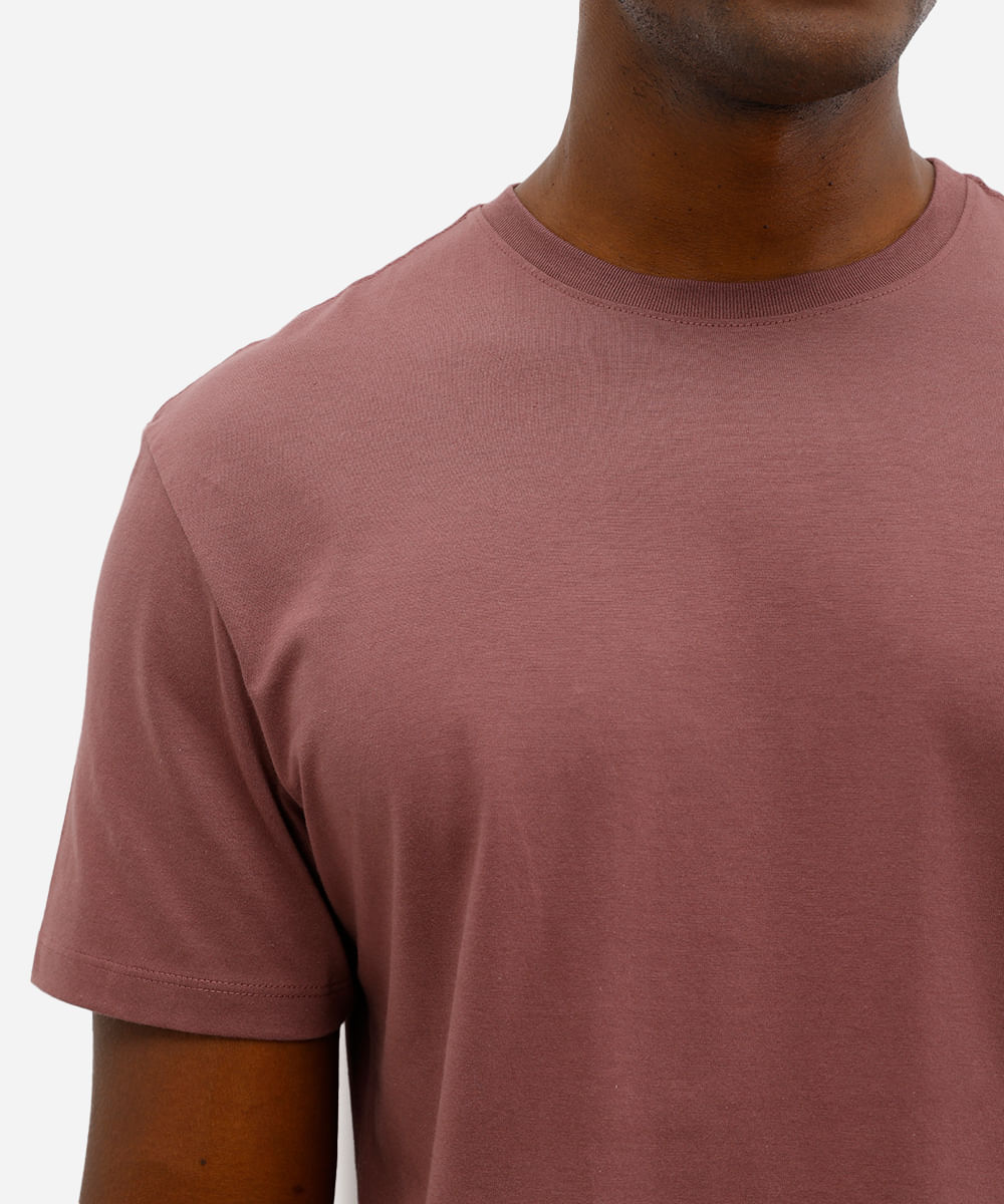 camiseta masculina de algodão pima manga curta roxa
