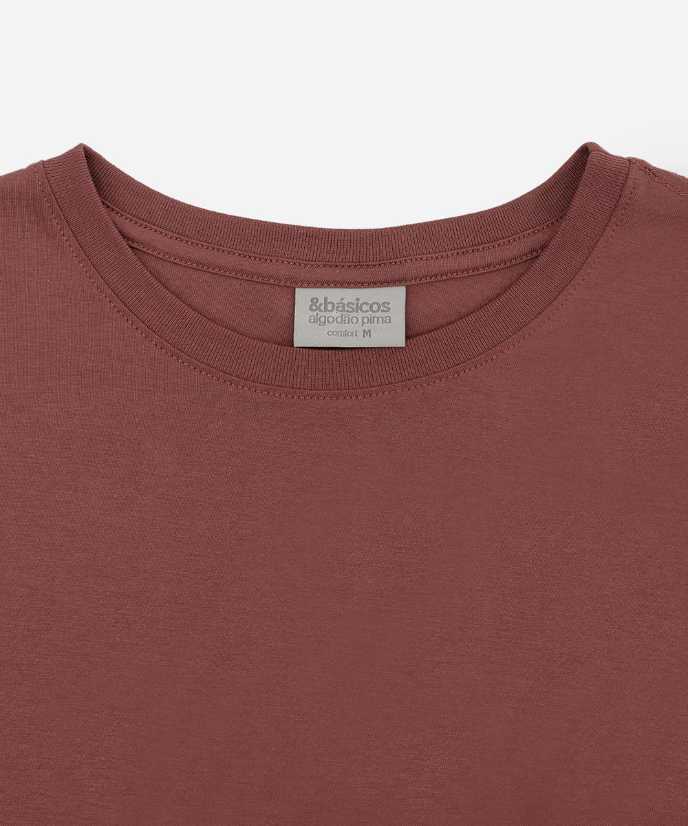 camiseta masculina de algodão pima manga curta roxa