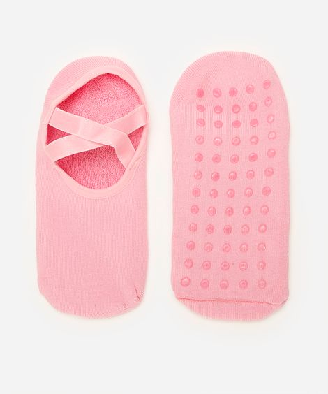 meia feminina sapatilha com antiderrapante rosa