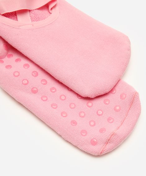 meia feminina sapatilha com antiderrapante rosa