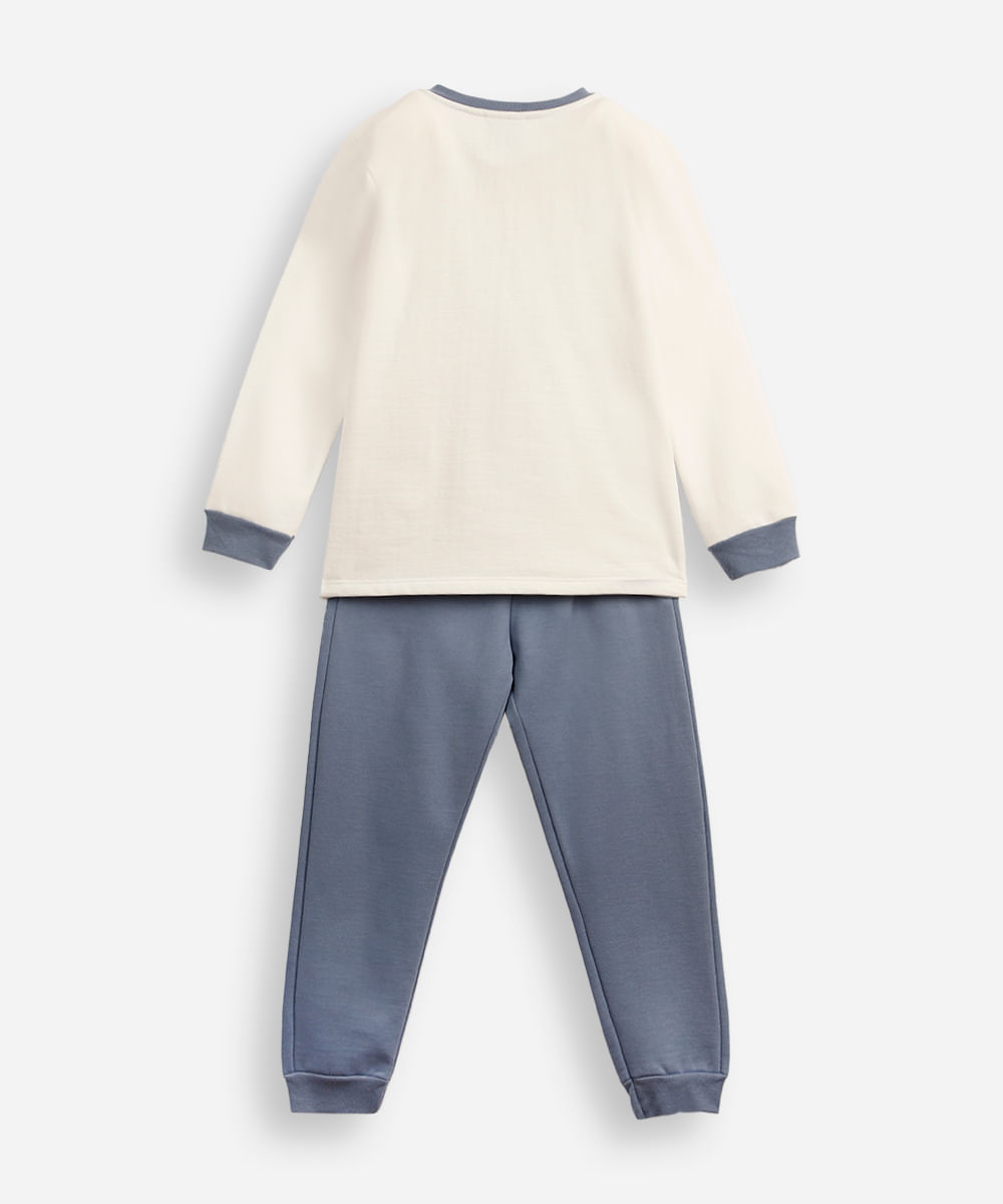 pijama infantil de algodão stitch azul