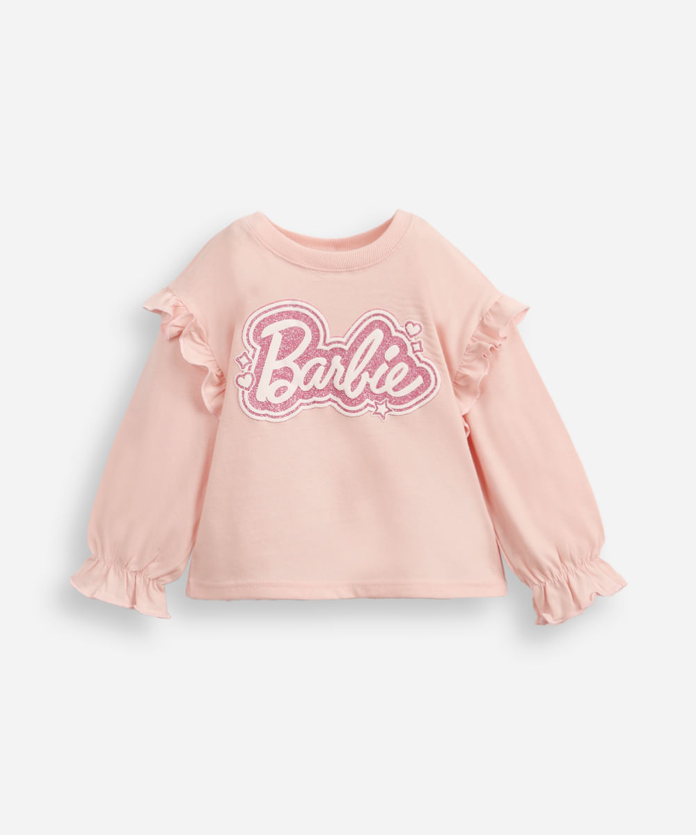 blusa infantil bata barbie rosa