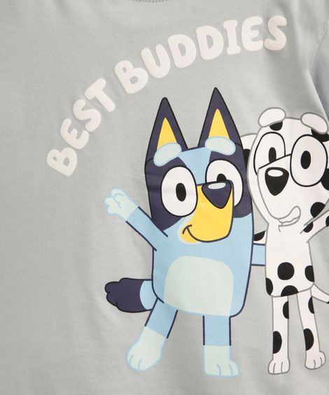 camiseta infantil de algodão bluey azul