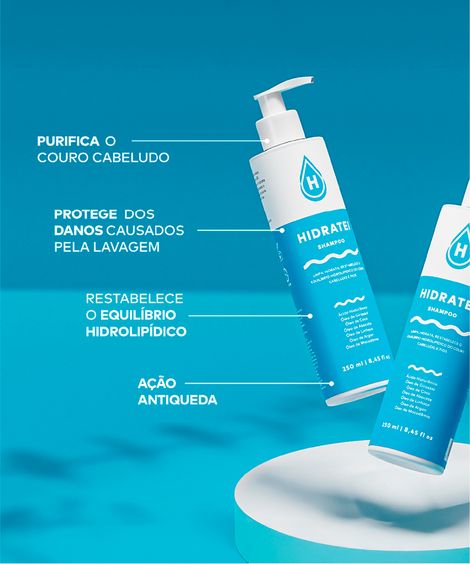 shampoo hidratante recupera danos hidratei 250ml