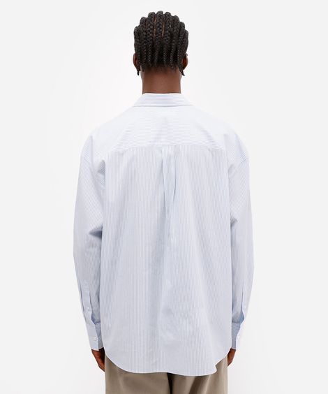 camisa oversized masculina de algodão listrada off white