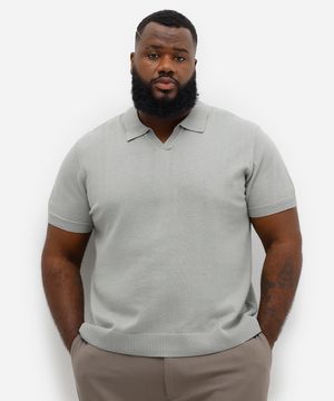 polo masculina de tricot plus size verde