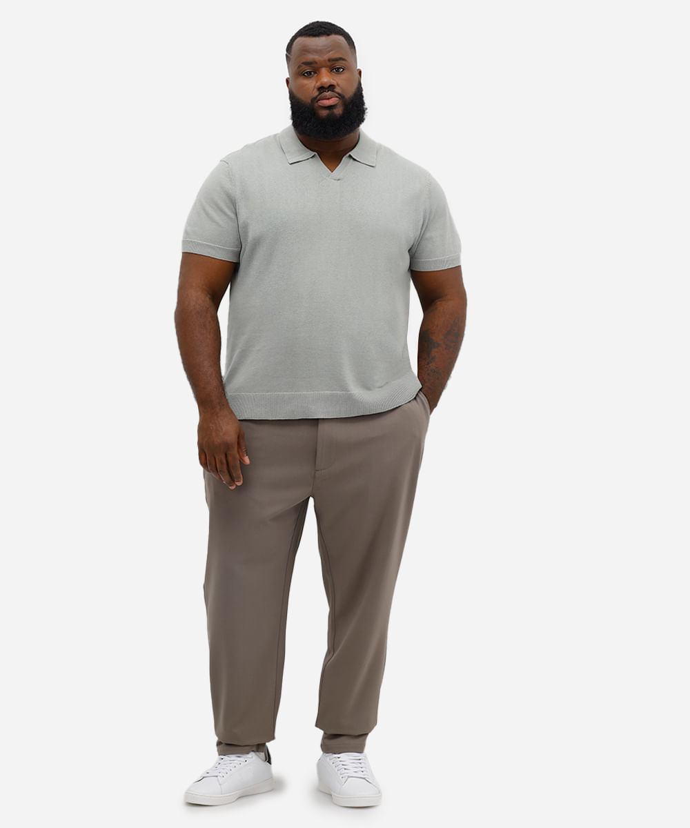 polo masculina de tricot plus size verde