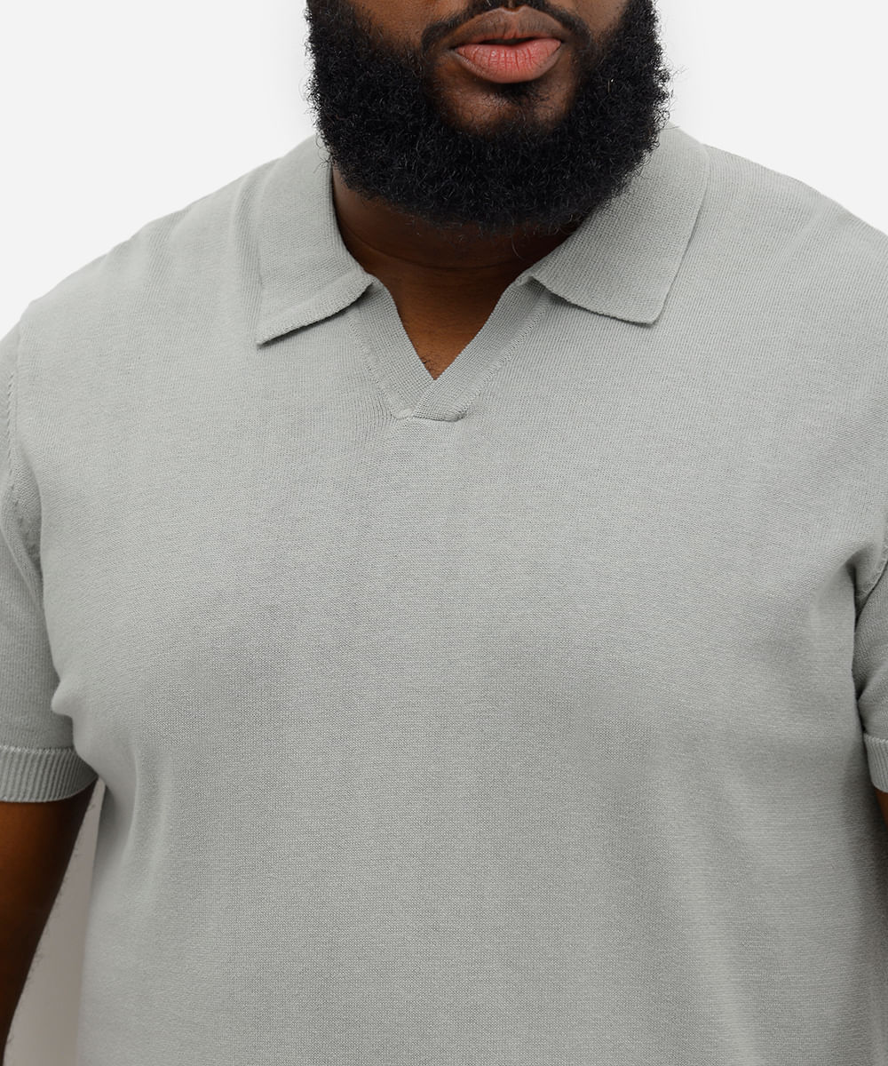 polo masculina de tricot plus size verde