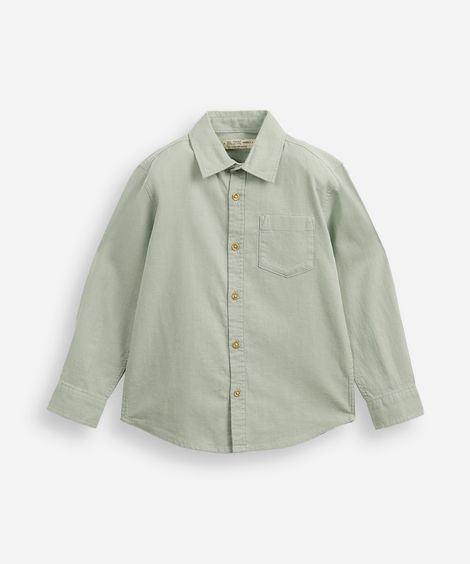 camisa de algodão infantil verde
