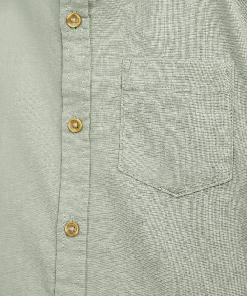 camisa de algodão infantil verde