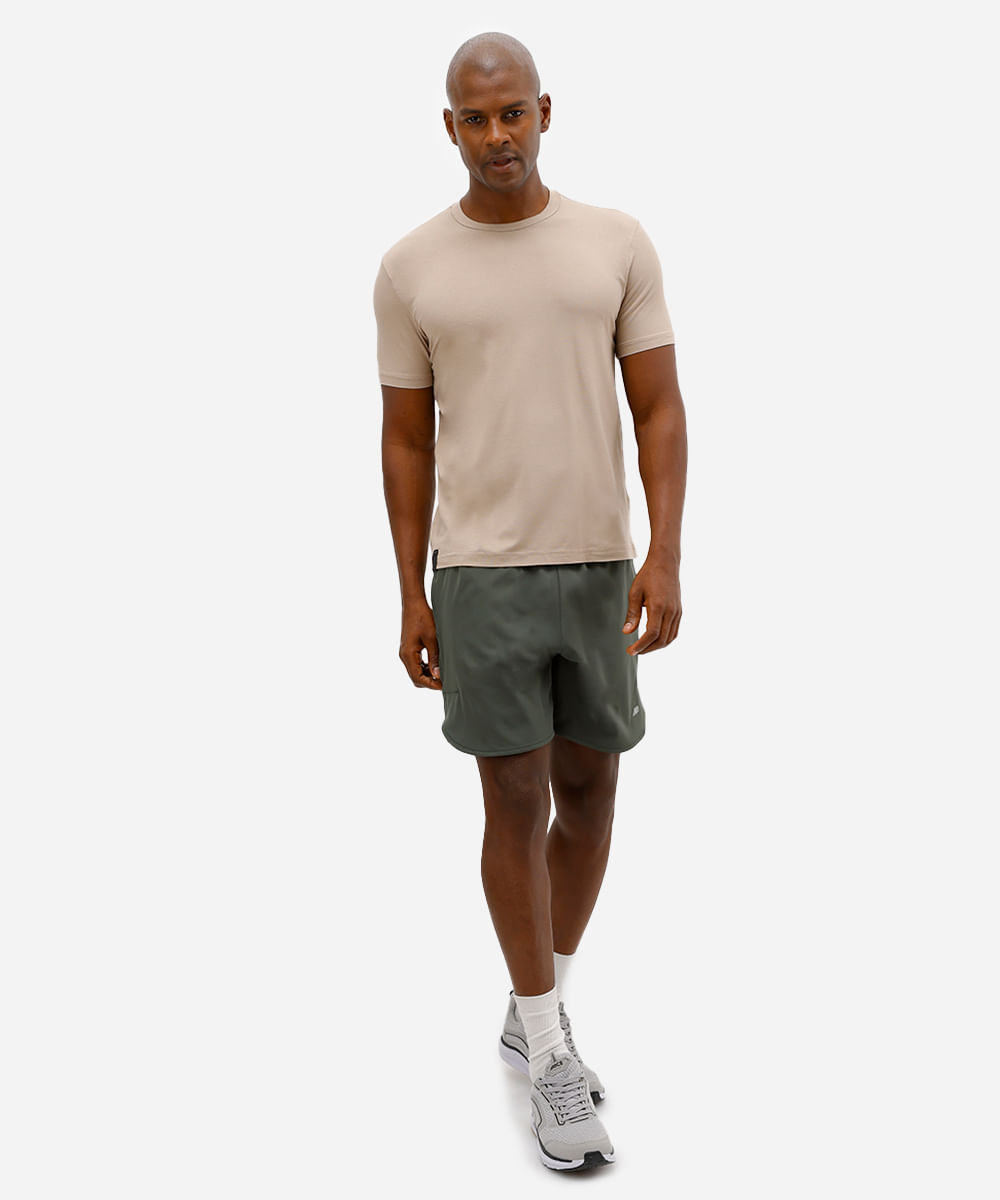 camiseta masculina esportiva ace de viscose bege