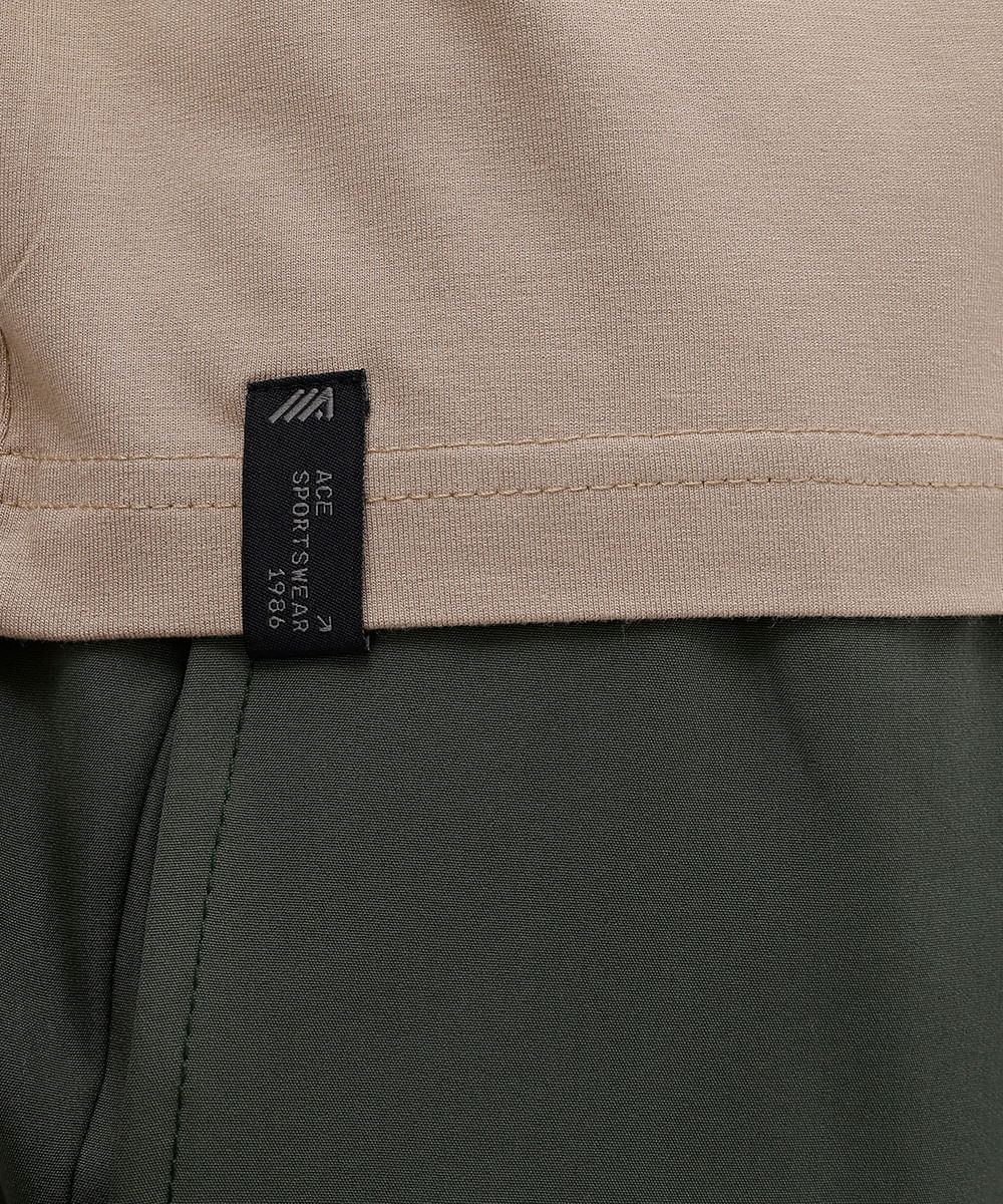 camiseta masculina esportiva ace de viscose bege