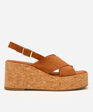 sandália plataforma feminina oneself marrom