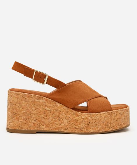 sandália plataforma feminina oneself marrom