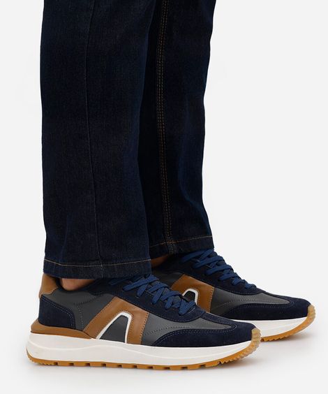 tênis com recortes oneself azul