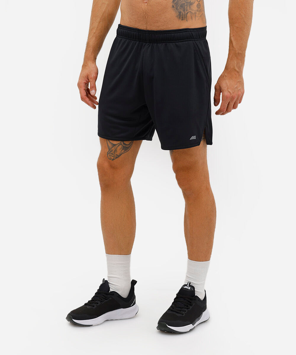 bermuda masculina esportiva ace texturizada preta