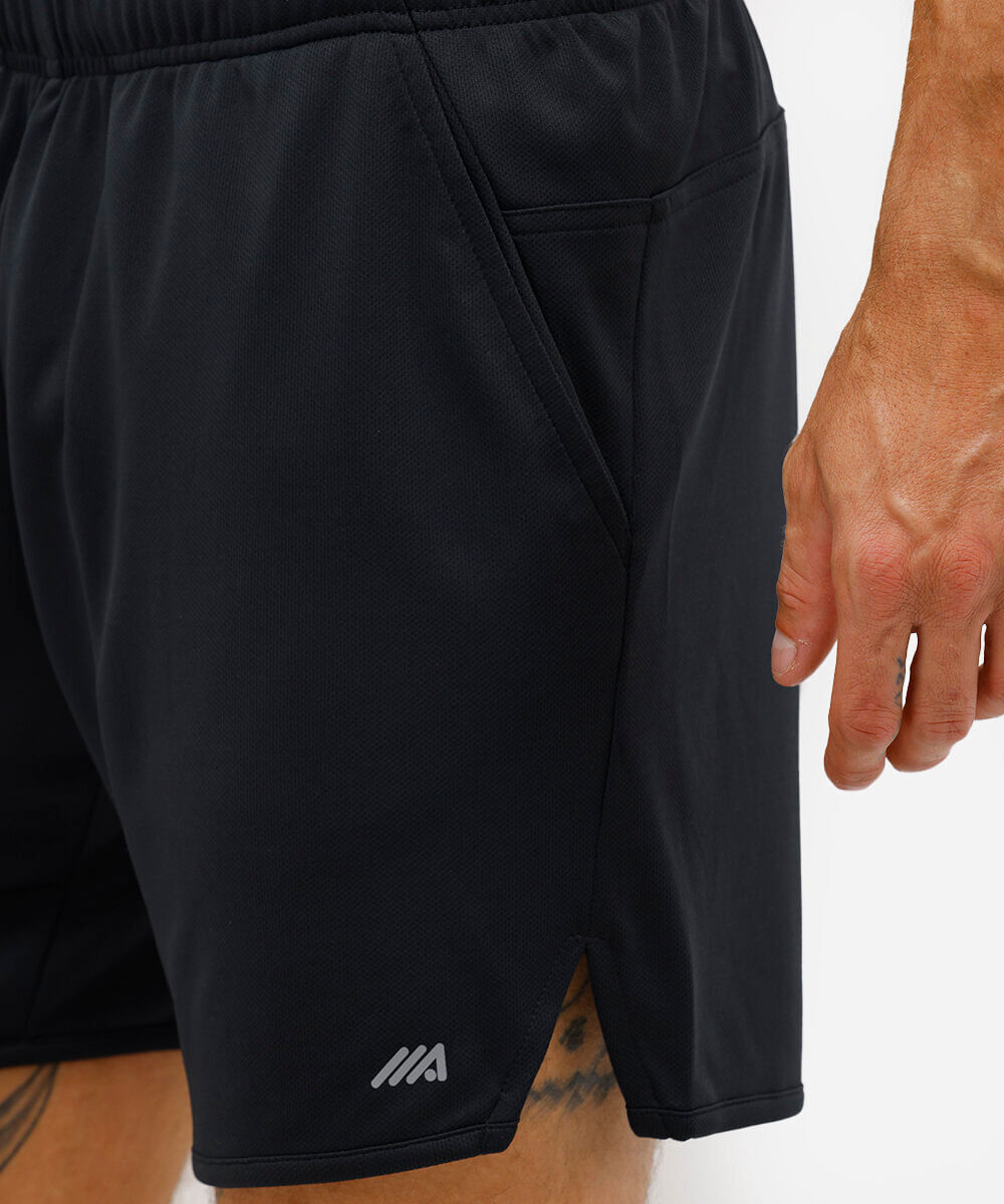 bermuda masculina esportiva ace texturizada preta