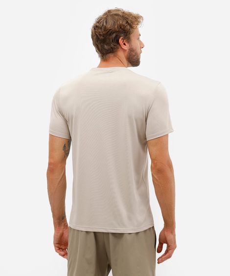 camiseta masculina básica esportiva manga curta bege