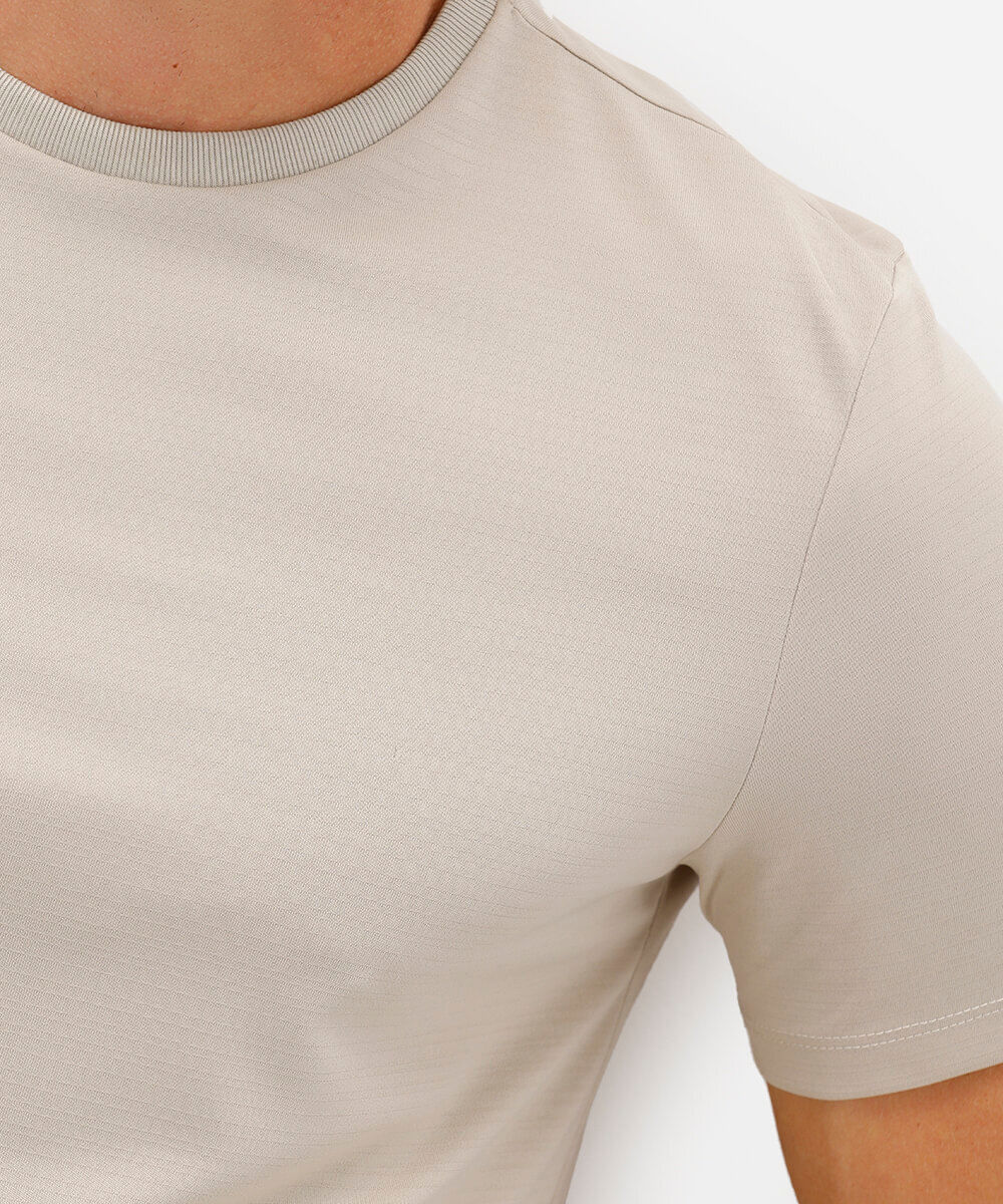 camiseta masculina básica esportiva ace manga curta bege