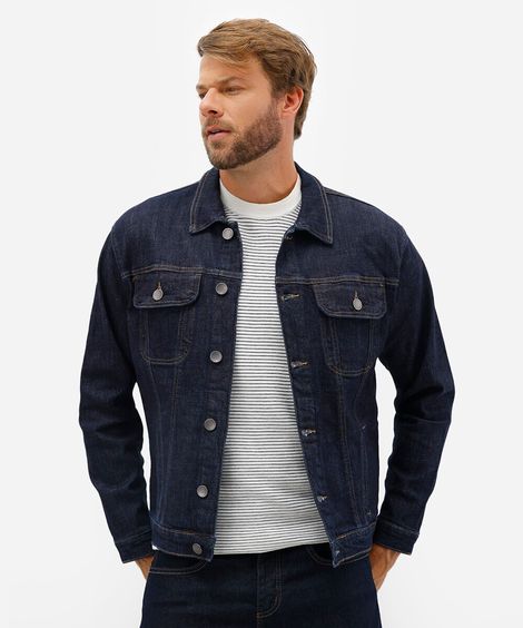 jaqueta masculina jeans  azul