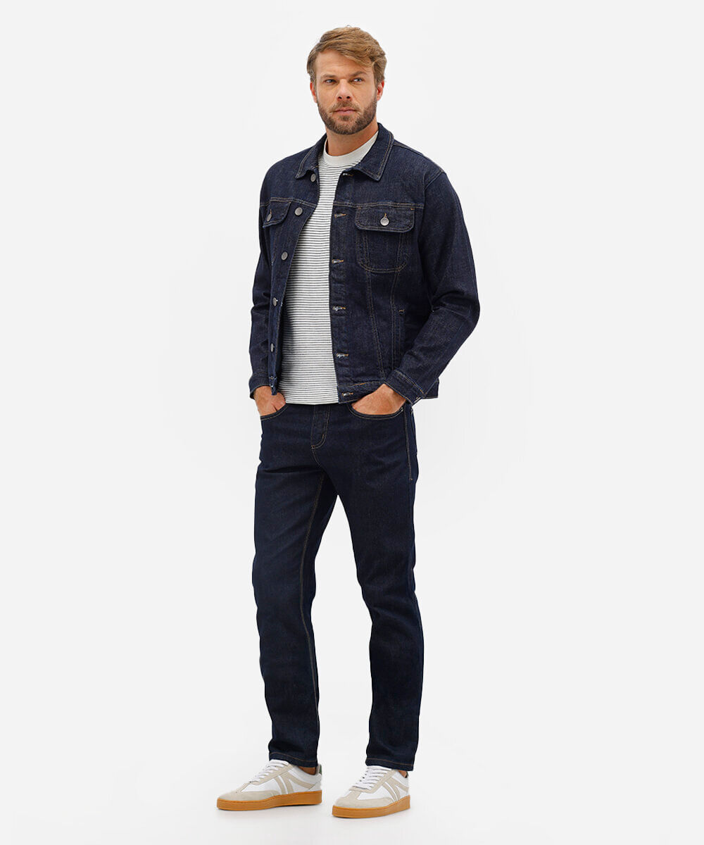 jaqueta masculina jeans  azul