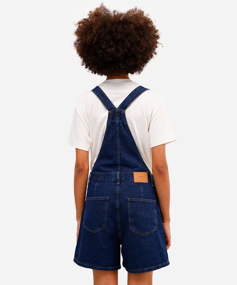 jardineira feminina jeans azul