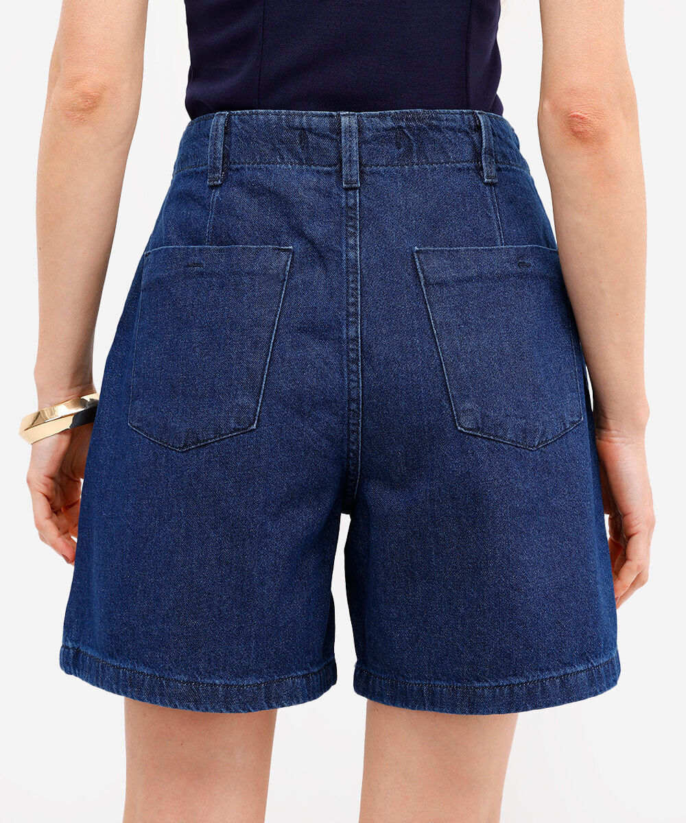 bermuda feminina jeans azul