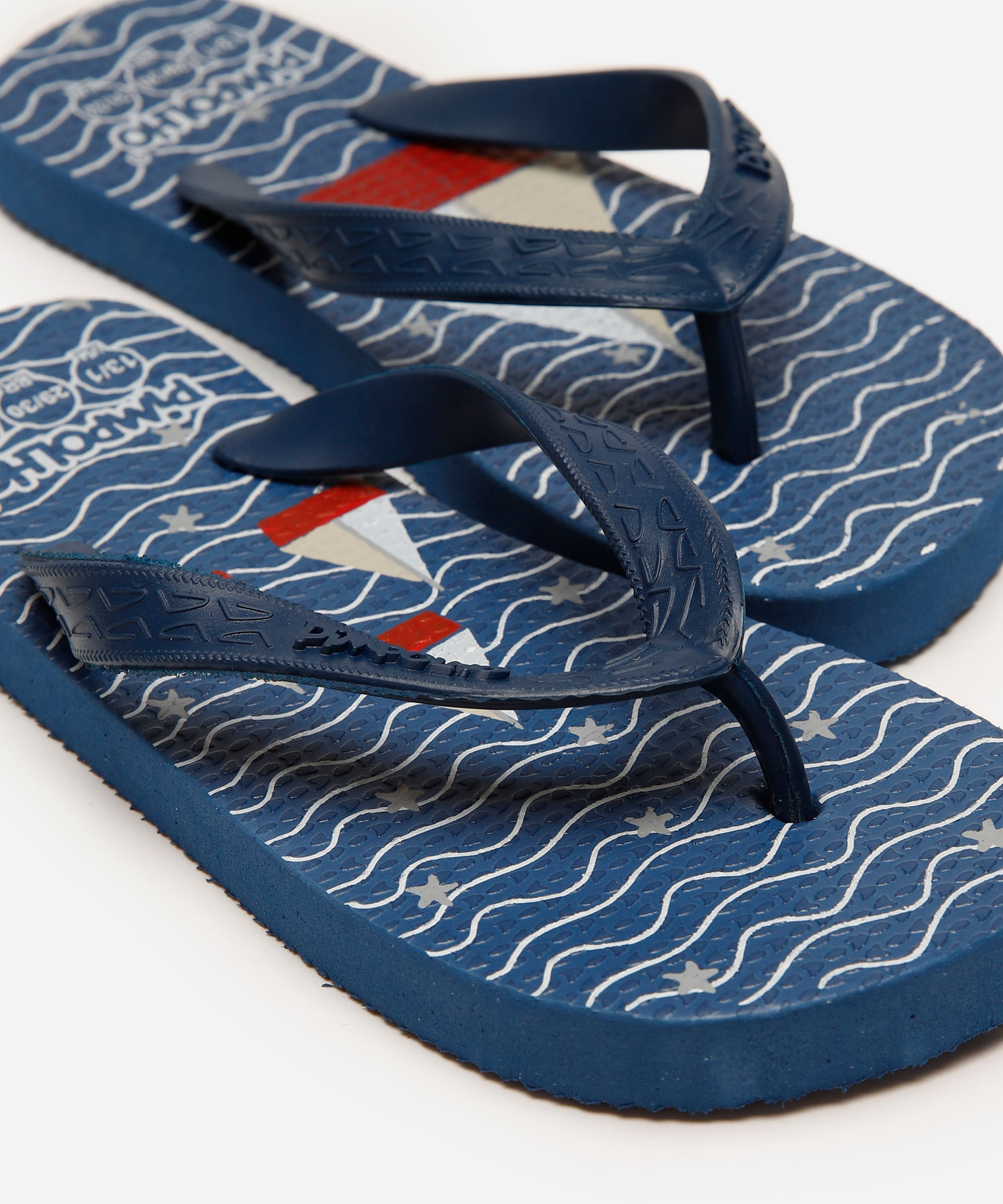 chinelo infantil barco pimpolho azul