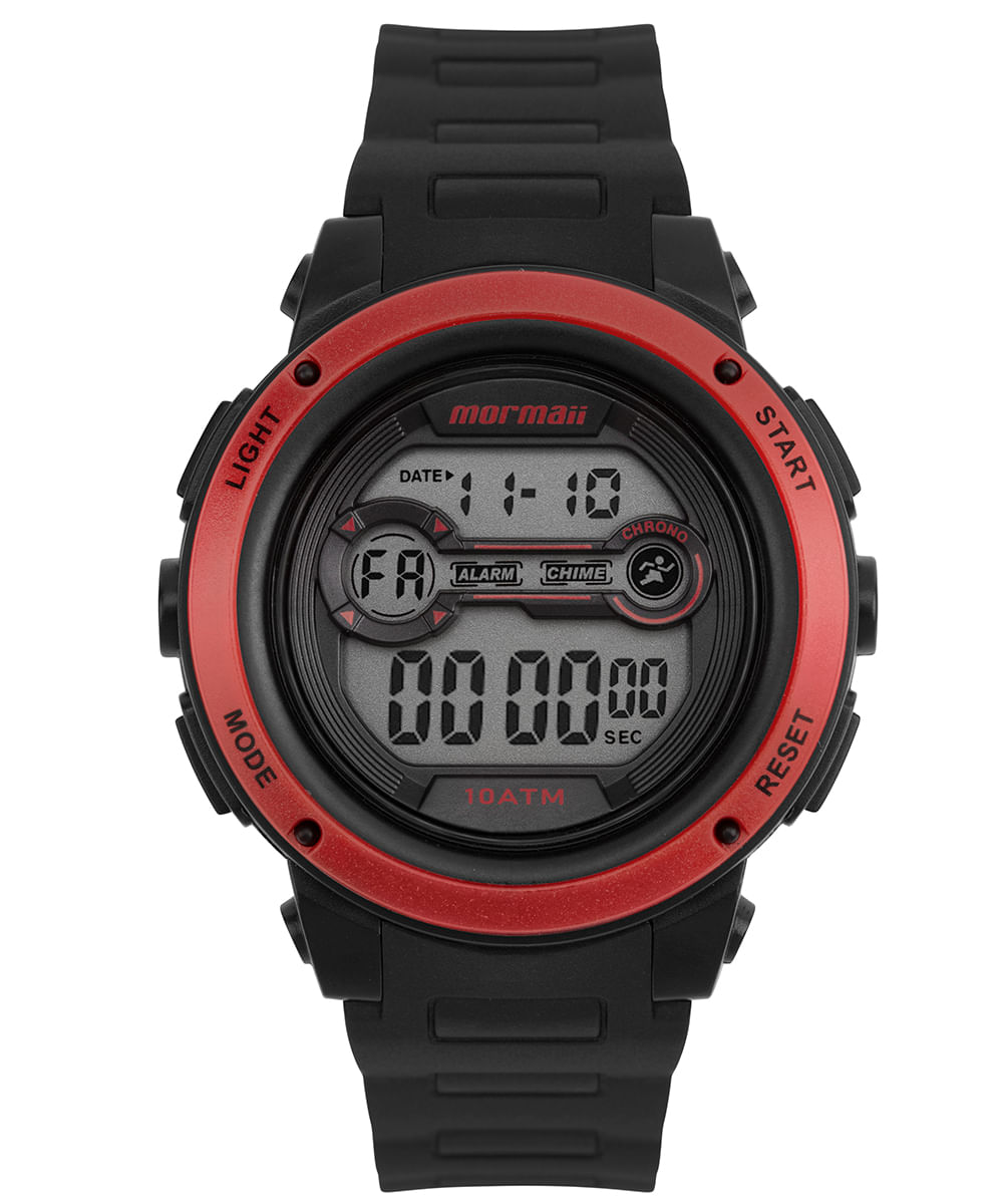 relógio masculino mormaii mo0450c8r digital preto