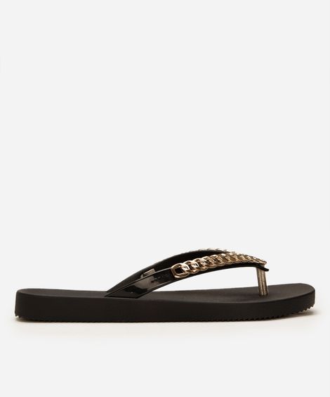 chinelo feminino corrente zaxy preto