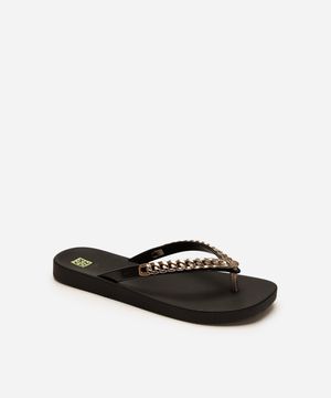 chinelo feminino corrente zaxy preto