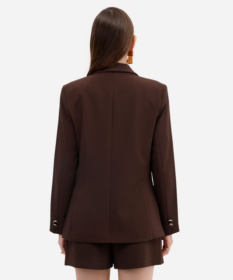blazer feminino de alfaiataria marrom