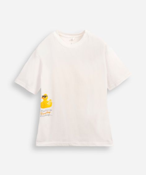 camiseta juvenil oversized pato off white
