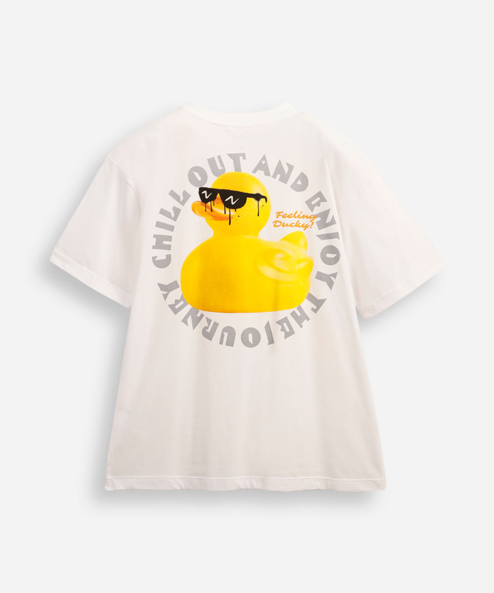 camiseta juvenil oversized pato off white