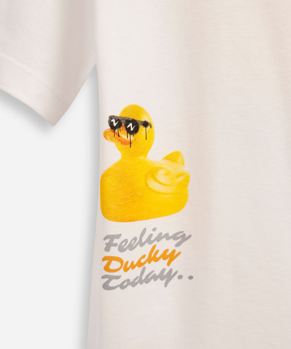 camiseta juvenil oversized pato off white