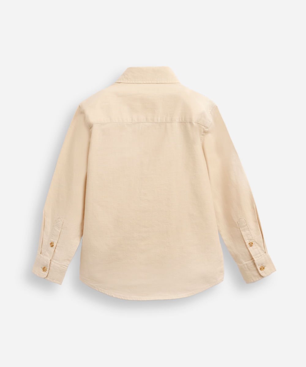 camisa de algodão infantil bege