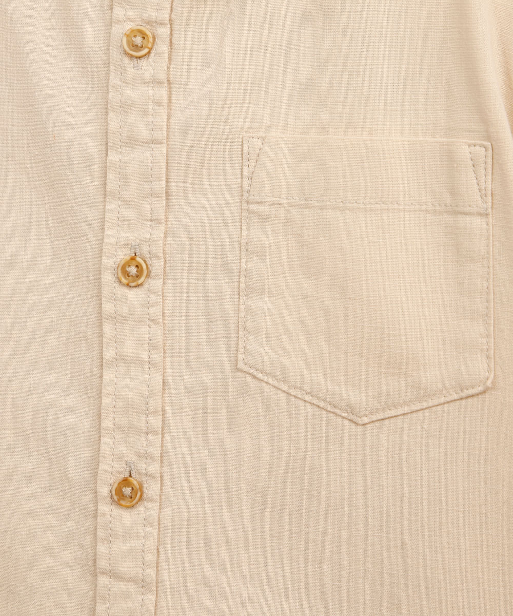 camisa de algodão infantil bege