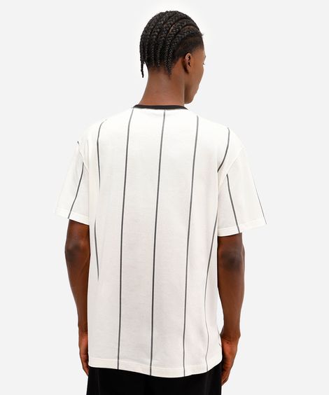 camiseta masculina de algodão listrada ucla off white