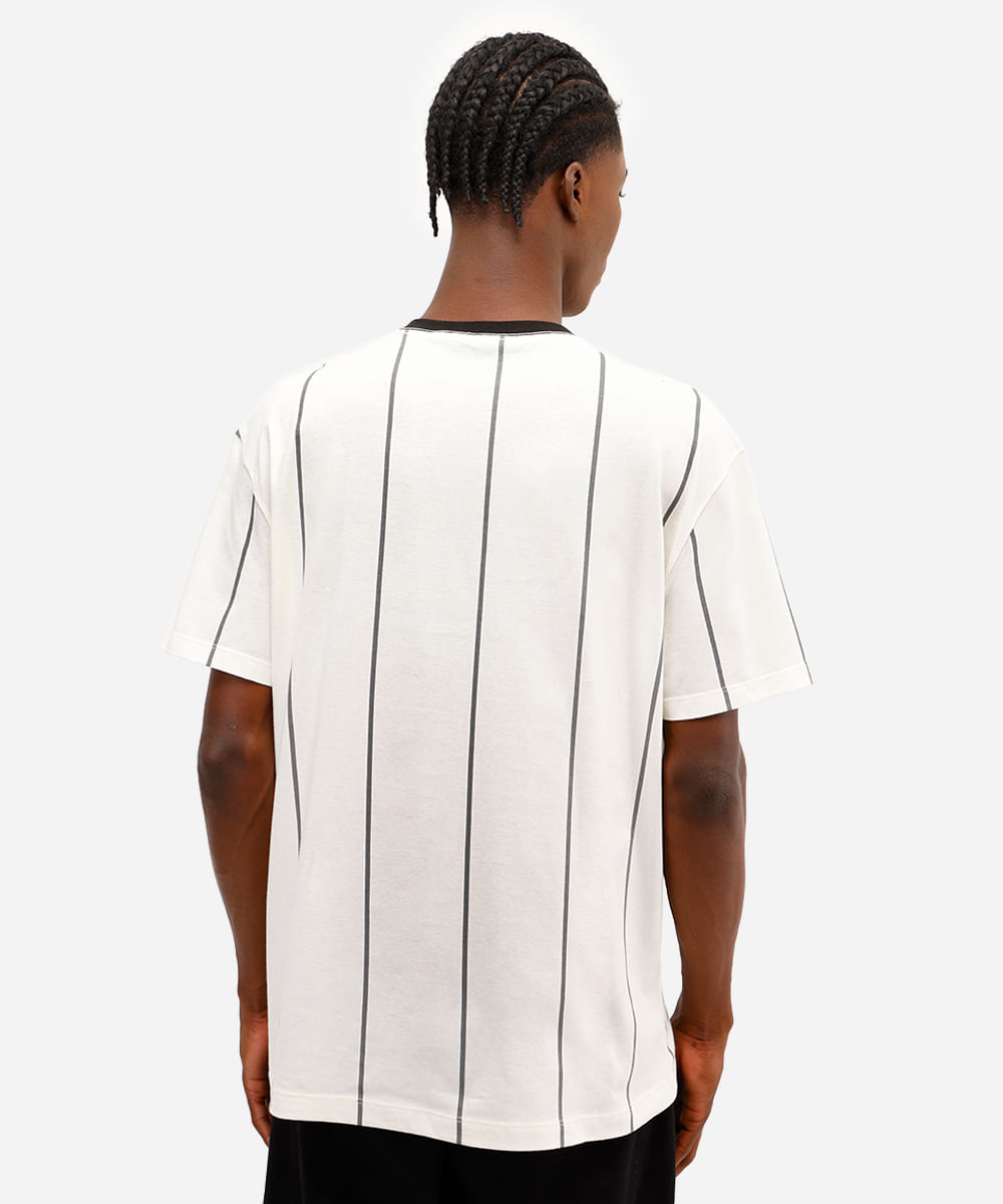 camiseta masculina de algodão listrada ucla off white