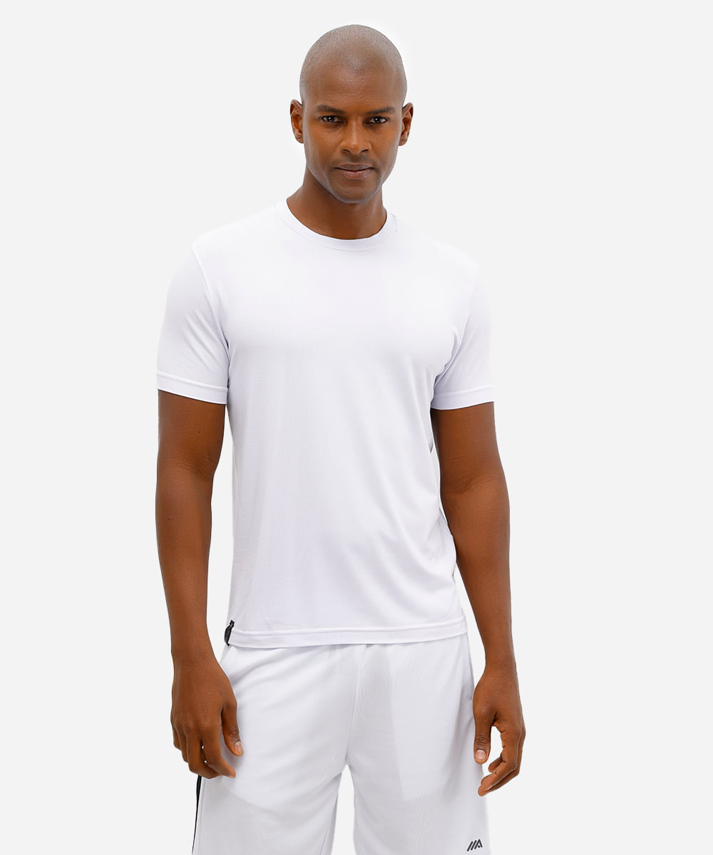camiseta esportiva masculina de viscose branca