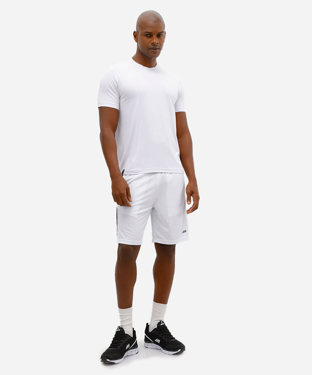 camiseta esportiva masculina de viscose branca