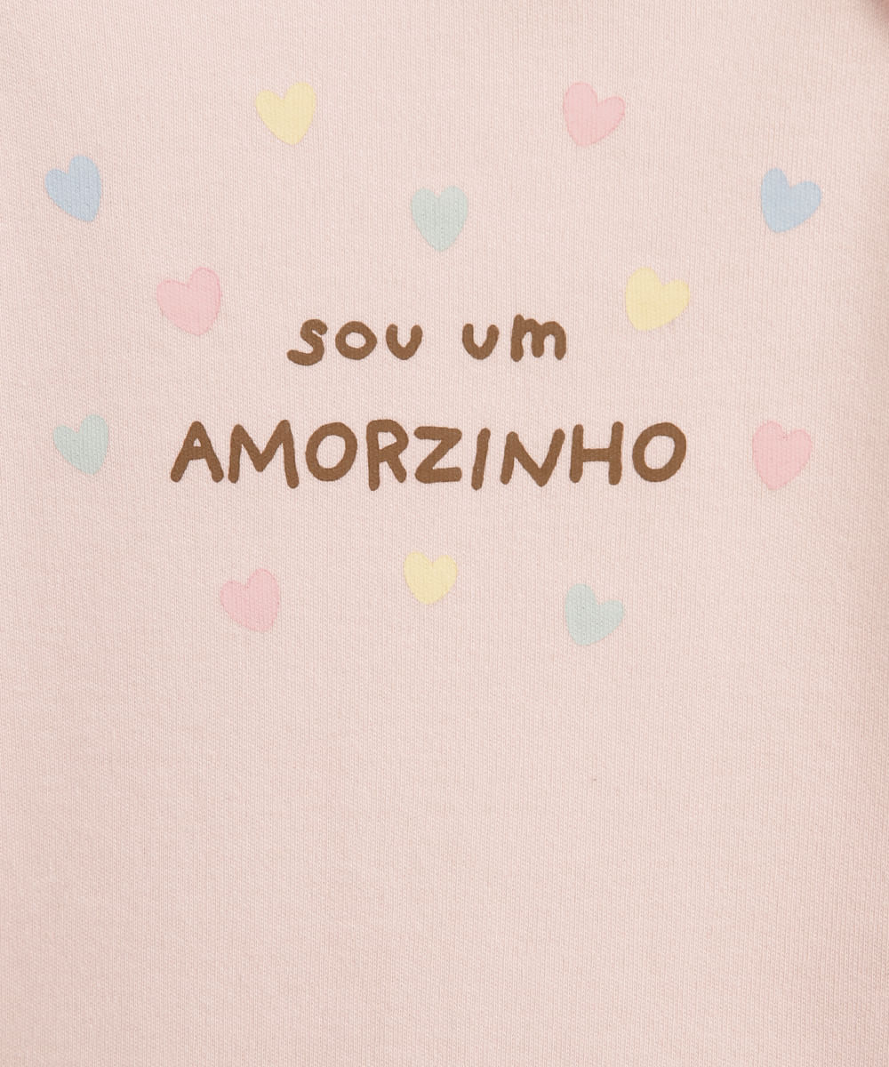 body baby manga curta frase rosa