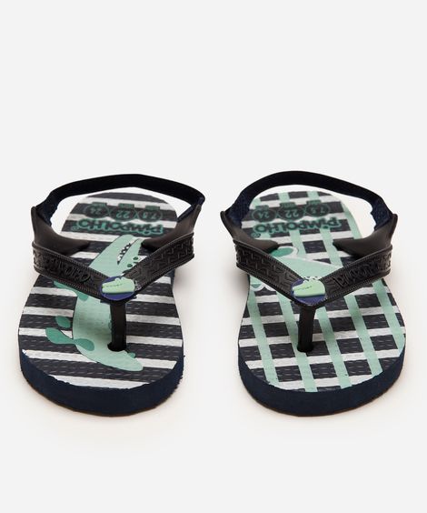 chinelo infantil crocodilho  pimpolho azul