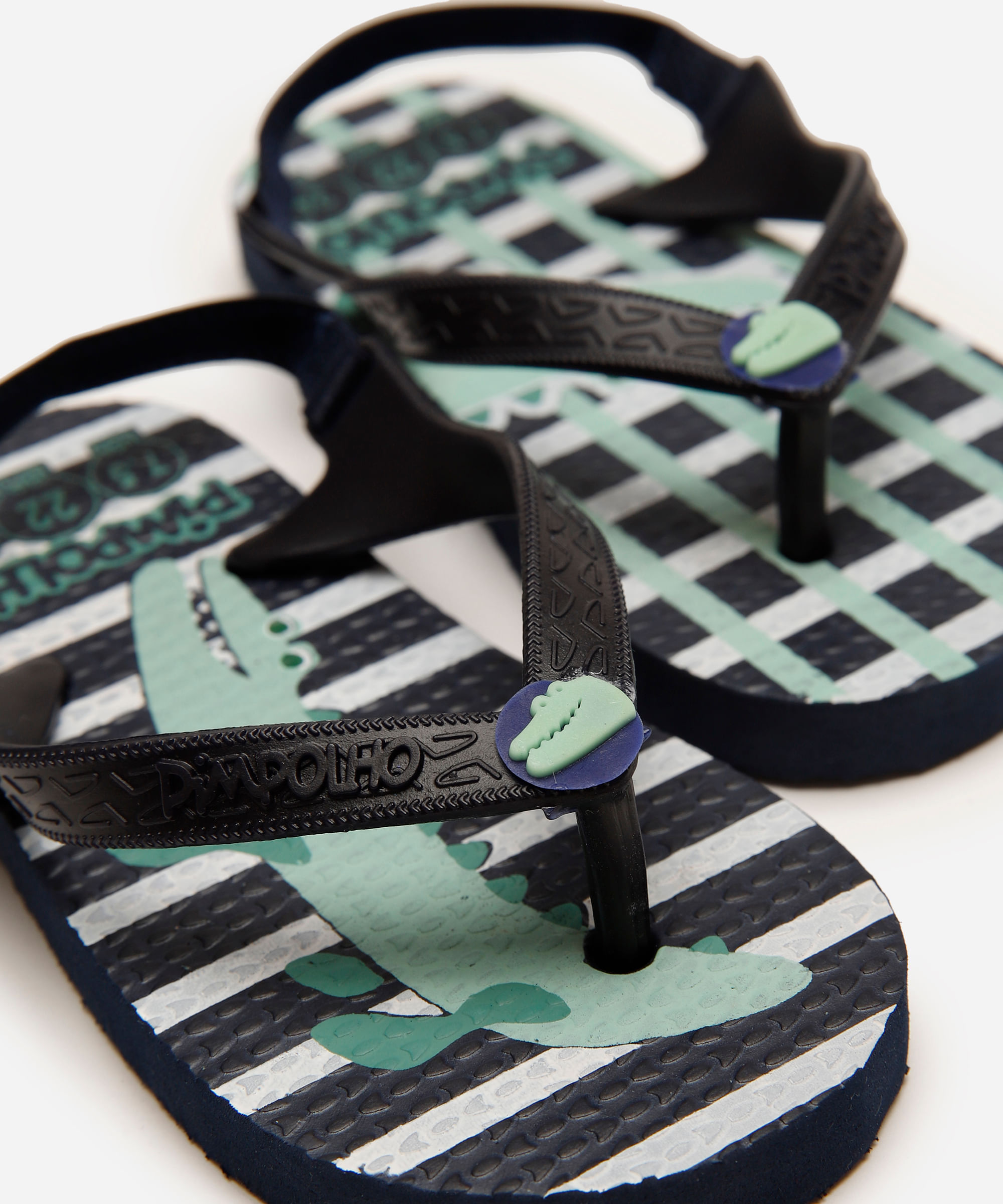 chinelo infantil crocodilho  pimpolho azul