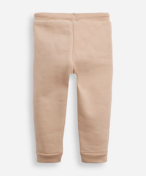calça de moletom infantil texturizada bege