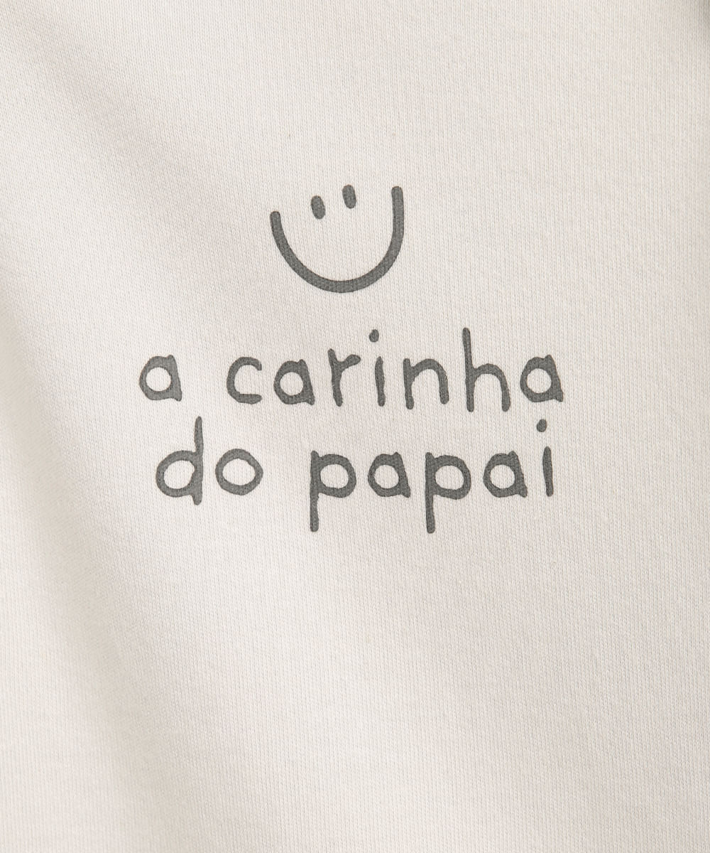 body de algodão infantil manga longa a carinha do papai cinza