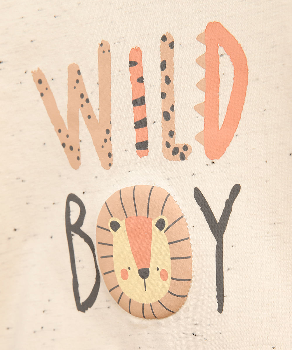 body infantil botonê animais bege